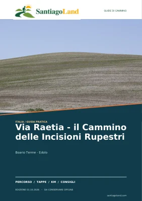 Copertina della guida Via Raetia - il Cammino delle Incisioni Rupestri
